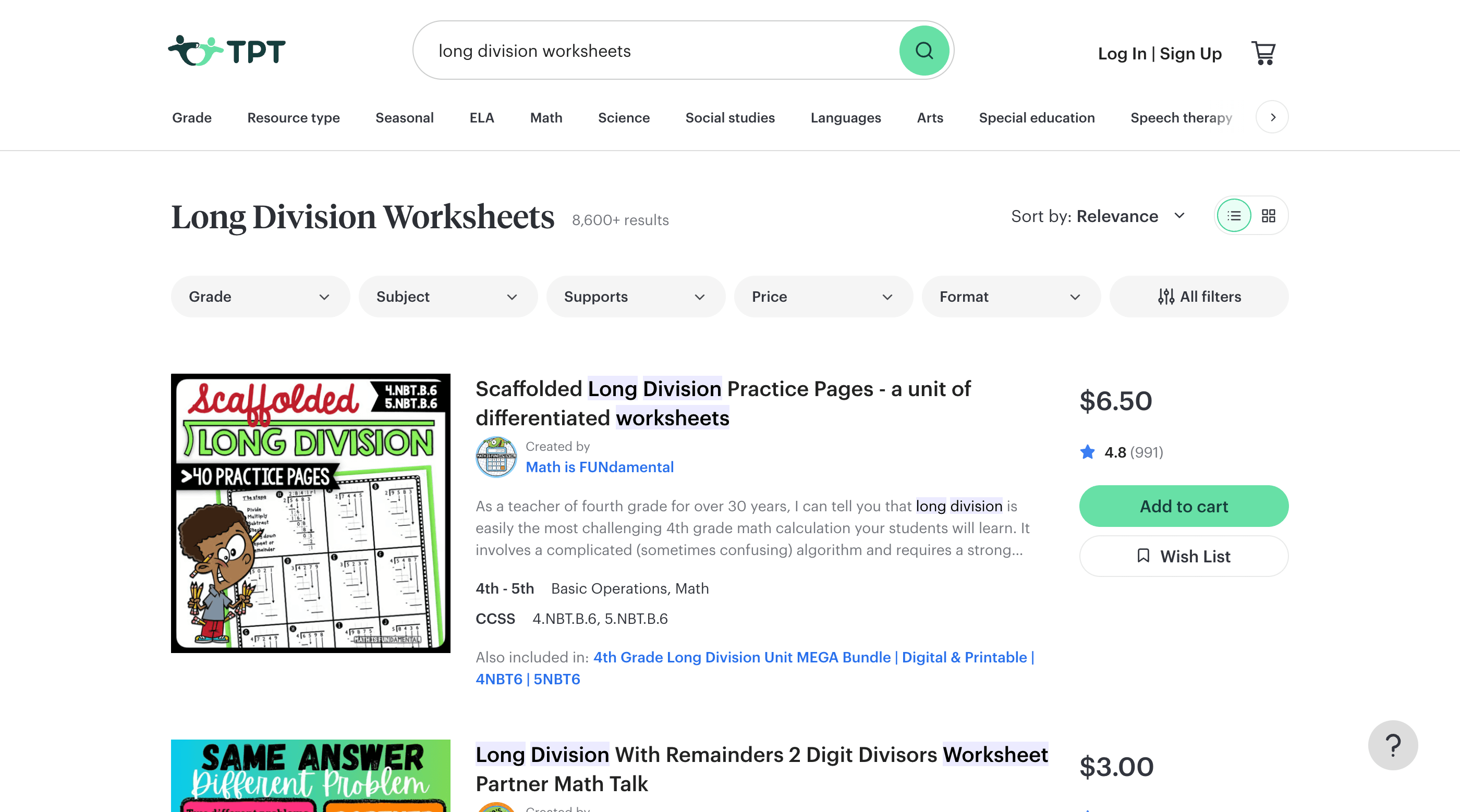 Teachers Pay Teachers Long Division Resources